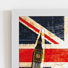 Bandeira Grã-bretanha Londres Quadro Moldura Branca 60x40cm