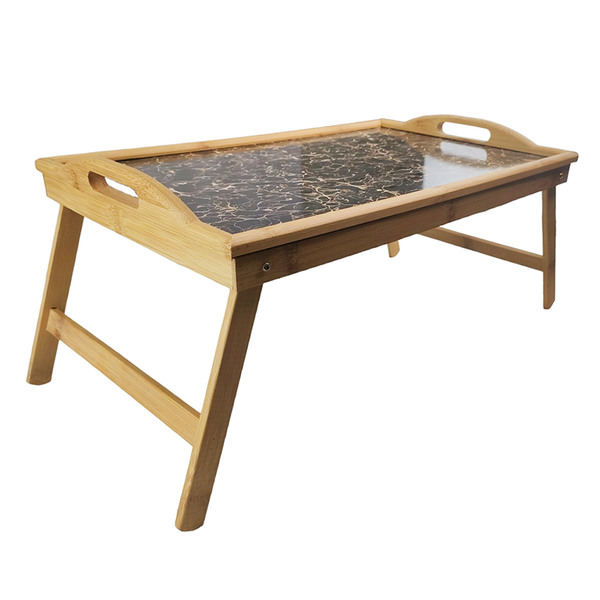 Bandeja Alça Bambu Servir Cafe Da Manha Cama Pe Dobravel Retr