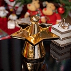 Bandeja Anjo Cerâmica Dourado 19x18 5x17 Cm - D'rossi