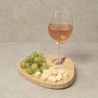 Bandeja Arredondada De Bambu Com Apoio Para Taça - Oikos Natu