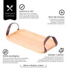 Bandeja Bambu Com Alça Em Couro 28 X 14cm Ecokitchen Mimo Sty
