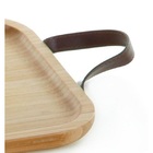 Bandeja Bambu Com Alça Em Couro 35 2 X 20 7cm Ecokitchen Mimo