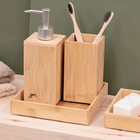 Bandeja Banheiro  Quadrada Bambu Orgânica Yoi