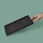 Bandeja para Banheiro Mineral Preta 16x2x27,5cm Marmorizado Oikos