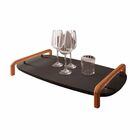 Bandeja Barcelona Decorativa Preto Com Detalhes Em Metal Preto