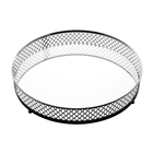 Bandeja Barcelona Redonda Preto Fosco Com Espelho 25cm 4553 L