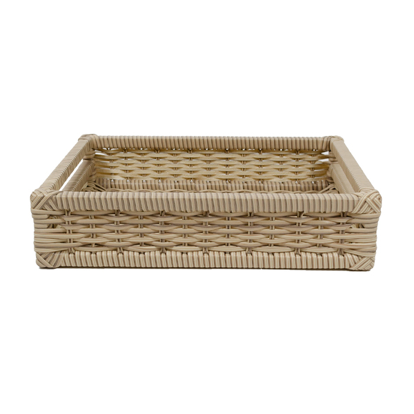 Bandeja C/ Fundo Tecido - Tradicional - 35x25x08cm - Junco