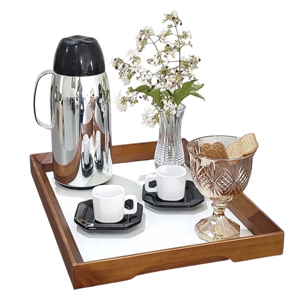 Bandeja Café Bar Bebidas Aparador Xícaras Pequena Decorativa