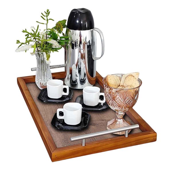 Bandeja Café Manhã Bebida Grande Decorativa Sala Jantar Hall