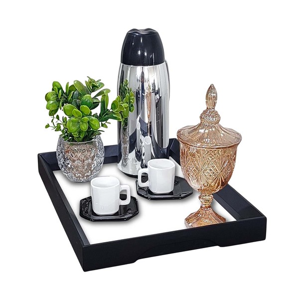 Bandeja Café Manhã Bebida Pequena Decorativa Ambiente Hall En
