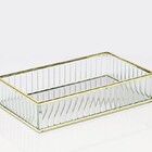 Bandeja Canaletada De Vidro Dourada