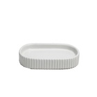 Bandeja Canelado Cerâmica Branco 2x9x17cm Oikos