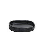 Bandeja Canelado Cerâmica Preto 2x9x17cm Oikos