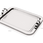 Bandeja Com Alça Aço Inox Para Servir Café Chá 17x30cm Forma
