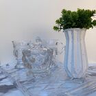 Bandeja, Conjunto De Caneca, Potiche De Cristal E Vaso