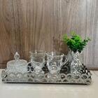 Bandeja, Conjunto De Taça, Potiche De Cristal E Vaso