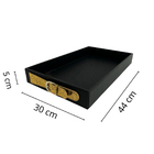 Bandeja Couro Snake Vintage Preta Com Fíbula Dourada M