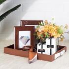 Bandeja Couro Snake Vintage Retangular Marrom Com Fíbula M