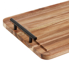 Bandeja De Acácia Com Alças De Metal Retangular 40Cm Oikos