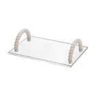 Bandeja De Acrilico Hara Maya Com 2 Alças 30x20x9 Cm Alça Cor