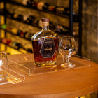 Bandeja De Acrílico Hara Transparente Dobrada Baixa 20x20 Cm