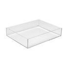 Bandeja De Acrílico Hara Transparente Lisa Alta 42x33 Cm