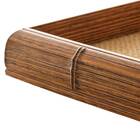 Bandeja De Bambu Com Sisal Natural E Vidro - Woodart 30x17cm