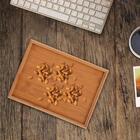 Bandeja De Bambu Design Luxo Para Servir Café Da Manha 37cm