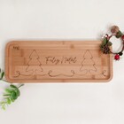 Bandeja De Bambu Petisqueira Feliz Natal Servir Queijos Petis