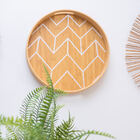 Bandeja De Bambu Redonda Chevron 35cm