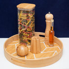 Bandeja De Bambu Redonda Chevron 35cm