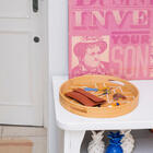 Bandeja De Bambu Redonda Chevron 35cm