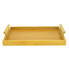 Bandeja De Bambu Retangular 36cm Servir Café Na Cama Alça
