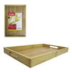 Bandeja De Bambu Retangular Com Alca 33,5x22x3cm