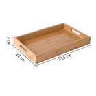 Bandeja De Bambu Retangular Com Alca 33,5x22x3cm