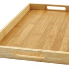 Bandeja De Bambu Retangular Com Alca 33,5x22x3cm