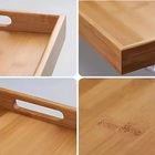 Bandeja De Bambu Retangular Com Alca 33,5x22x3cm