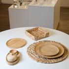 Bandeja De Bambu Round 20cm Lyor Prato Redondo Servir Mesa P