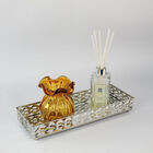 Bandeja De Banheiro - Retangular Prateada Luxo 34x12cm