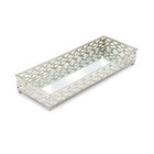 Bandeja De Banheiro - Retangular Prateada Luxo 34x12cm