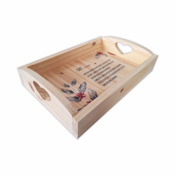 Bandeja De Café Da Manhã Decorativa Com Alça De Coração E Fra