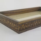 Bandeja De Coquinho Com Sisal Natural E Vidro - 37x23cm