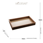 Bandeja De Coquinho Com Sisal Natural E Vidro - 37x23cm