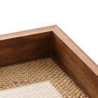 Bandeja De Coquinho Com Sisal Natural E Vidro - 37x23cm