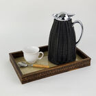 Bandeja De Coquinho Com Sisal Natural E Vidro - 37x23cm