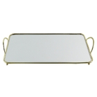 Bandeja De Espelho Com Detalhes De Metal Dourado 39 5cm X 22