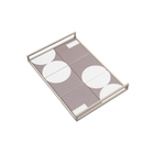 Bandeja De Ferro Azulejo Decorativa Formas Taupe Li0300