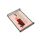 Bandeja De Ferro Azulejo Luxo Preto Abstrato