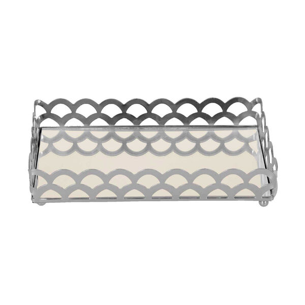 Bandeja De Luxo Belga Retangular - Prateada 23x12cm