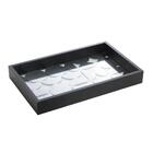 Bandeja De Madeira Com Fundo De Vidro Bauhaus Pinus Preta 38c